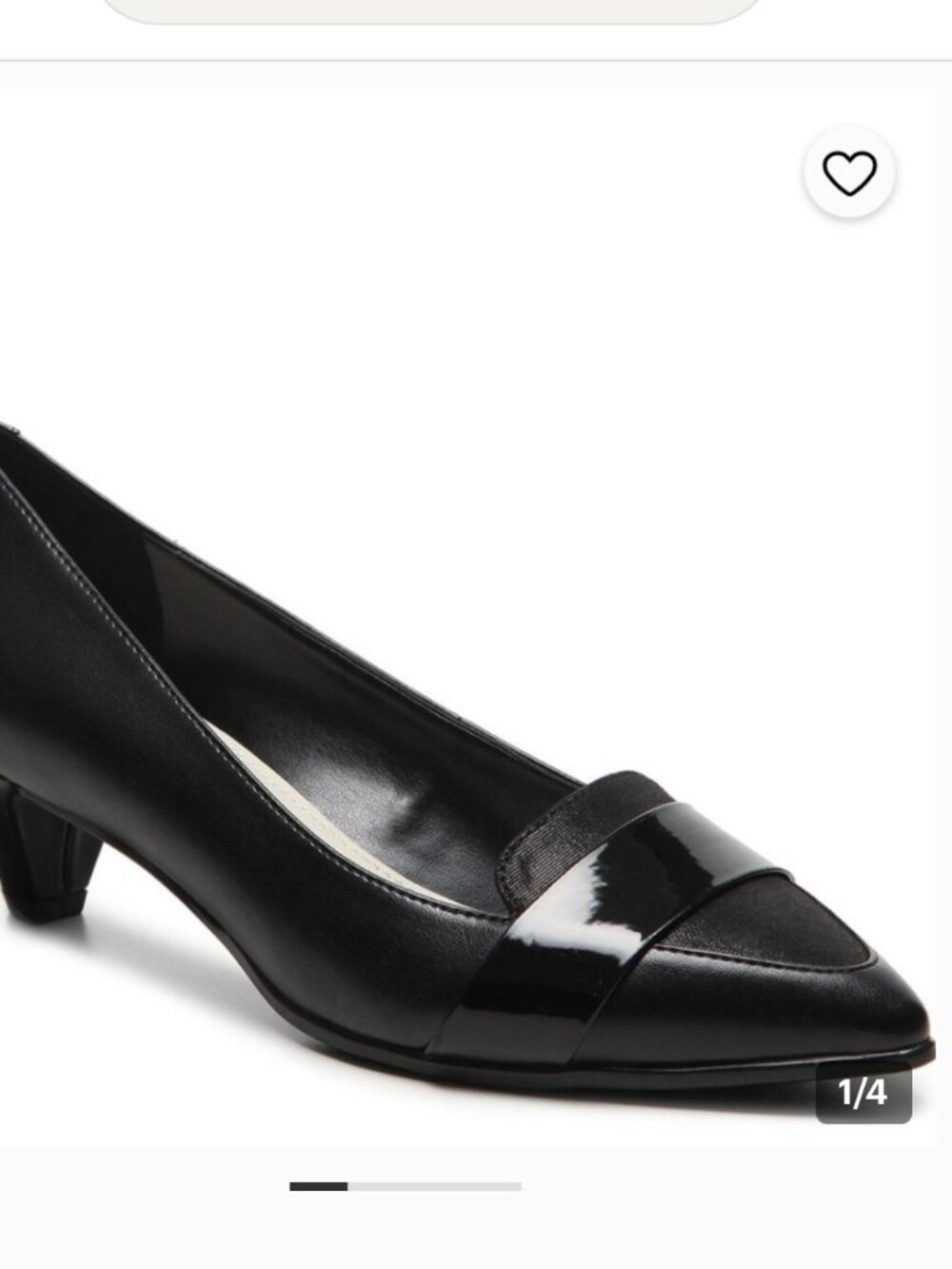 Anne Klein SZ6.5 Minka Black Kitten Heels Pointed Toe Staple Career Modern Dress